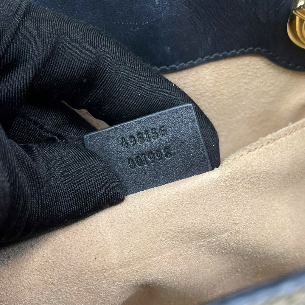 Gucci Padlock GG Supreme Bee phối da đen