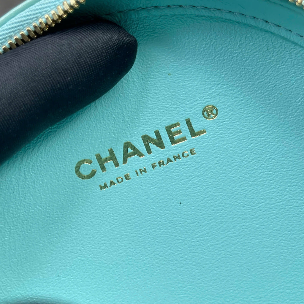 Chanel Round Mini Quilted Leather – Xanh Mint Code 27