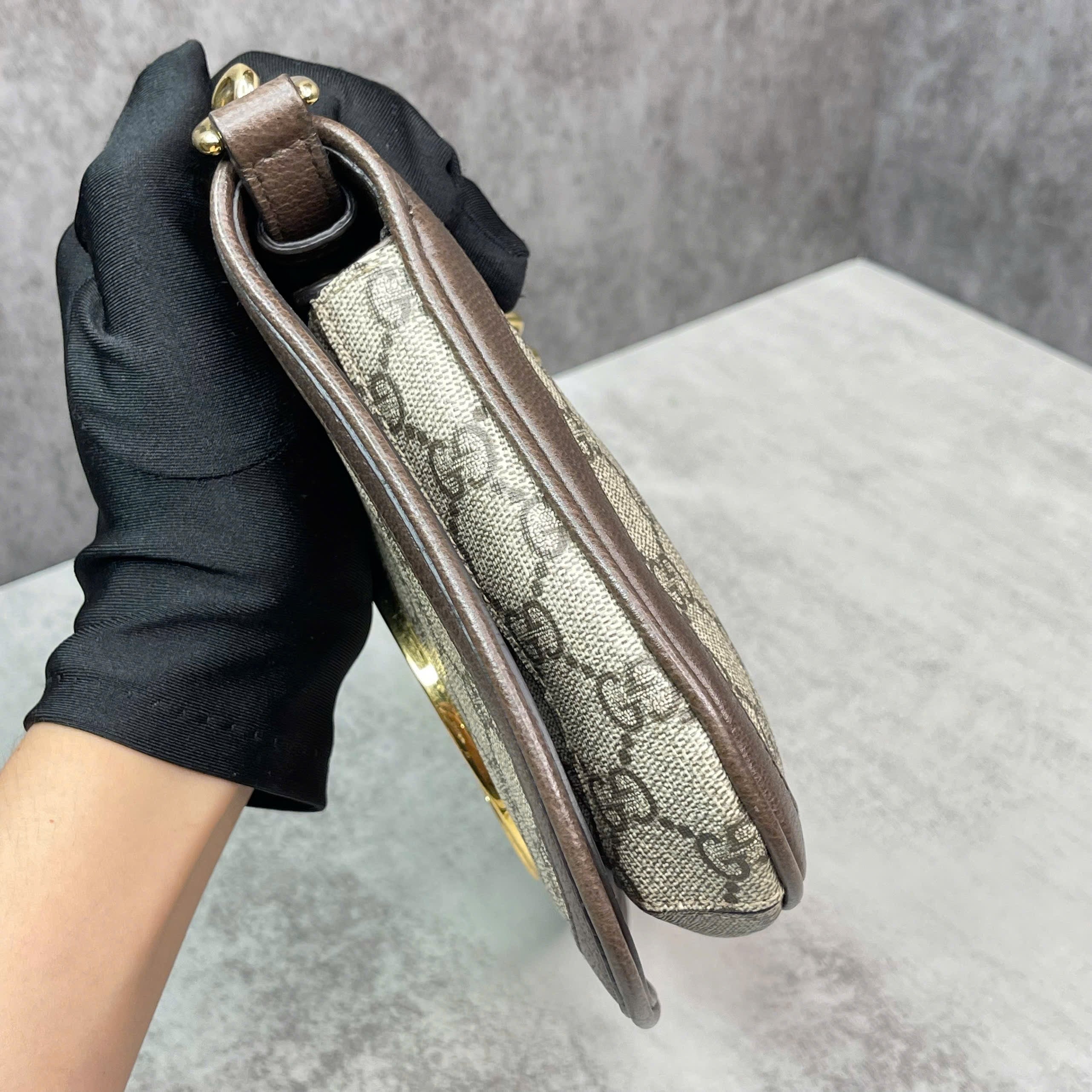 Gucci Blondie GG Supreme phối da nâu