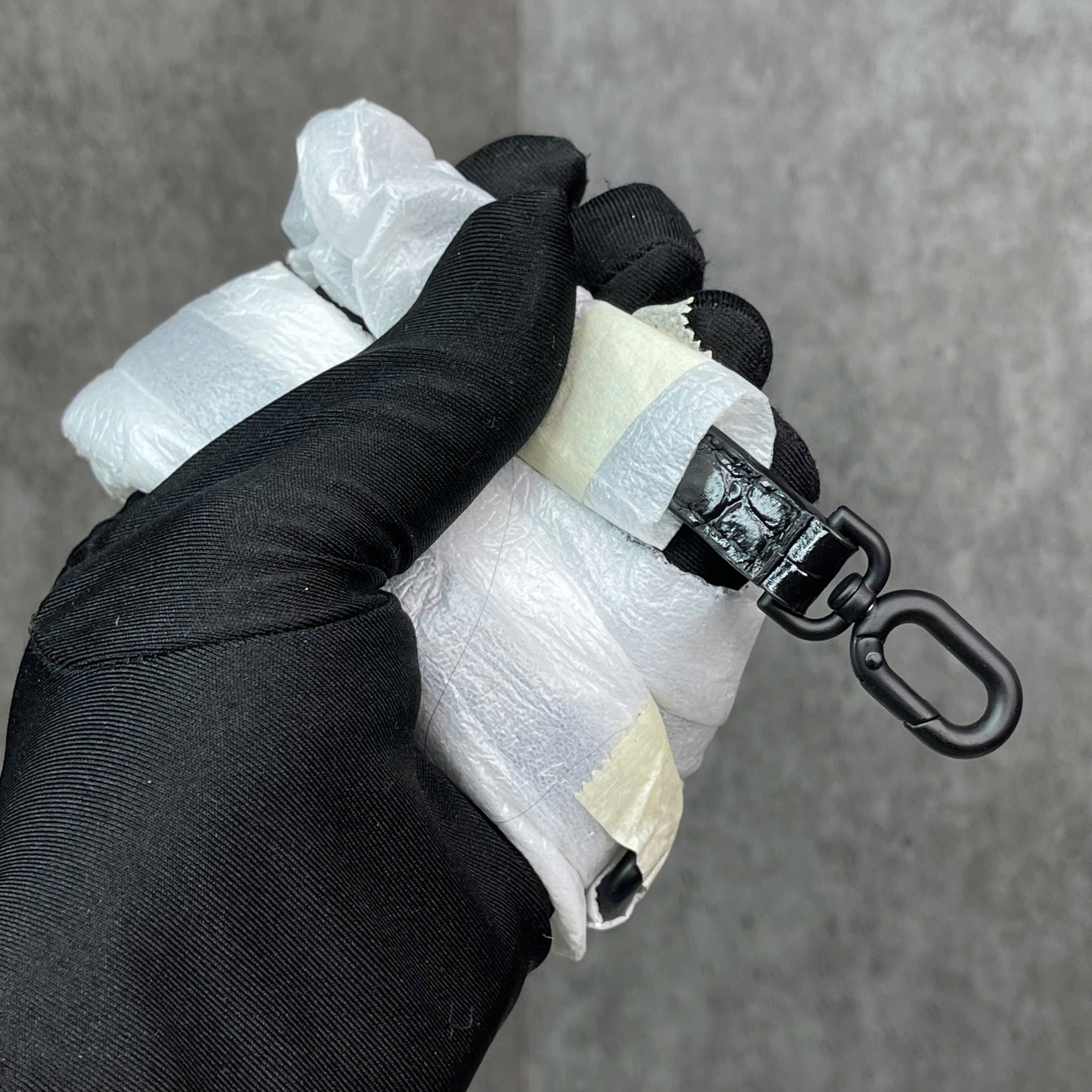 Balenciaga Hourglass Top Handle croc-embossed đen