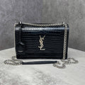 Saint Laurent Sunset Croc Embossed Chain Bag size 22