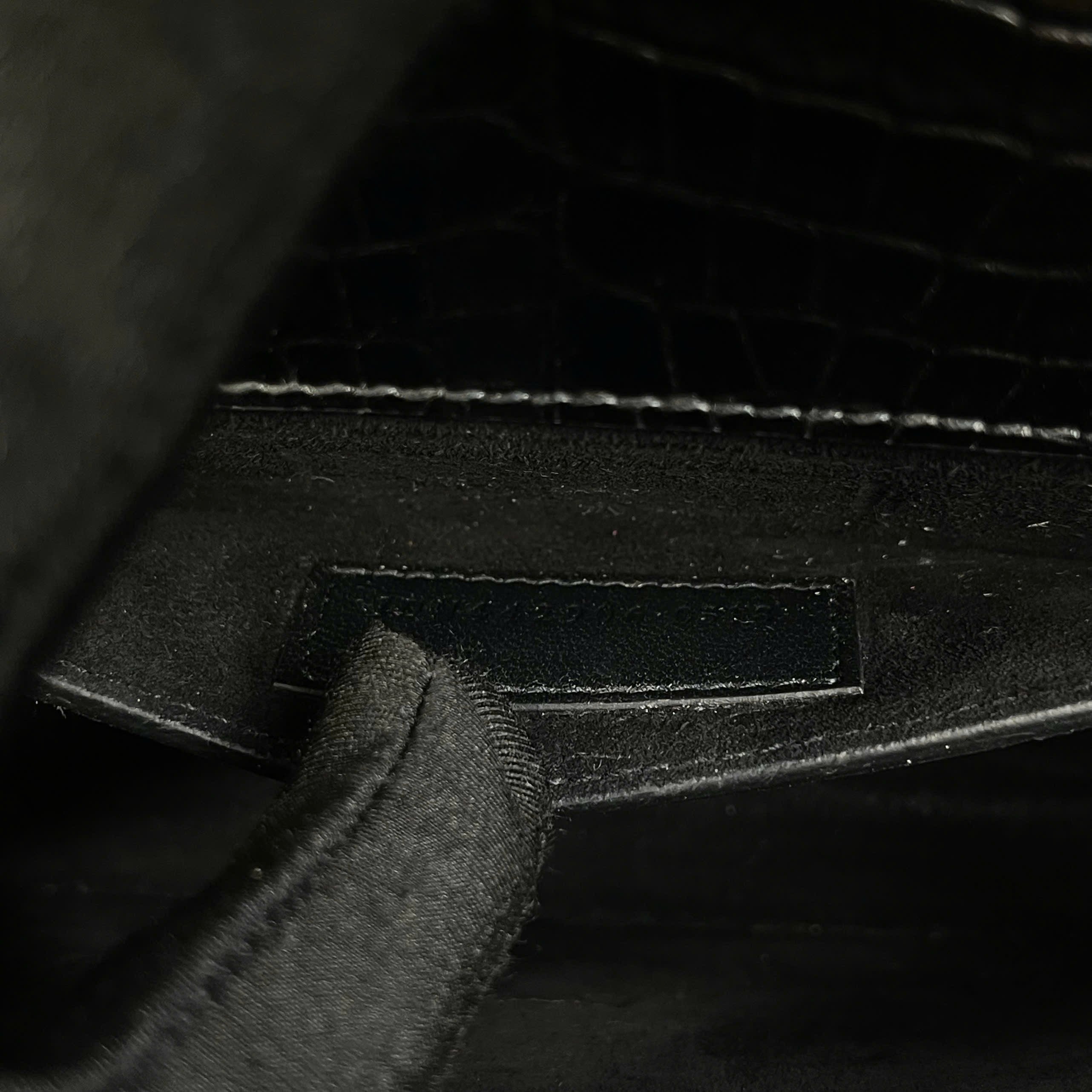 Saint Laurent Sunset Croc Embossed Chain Bag size 22