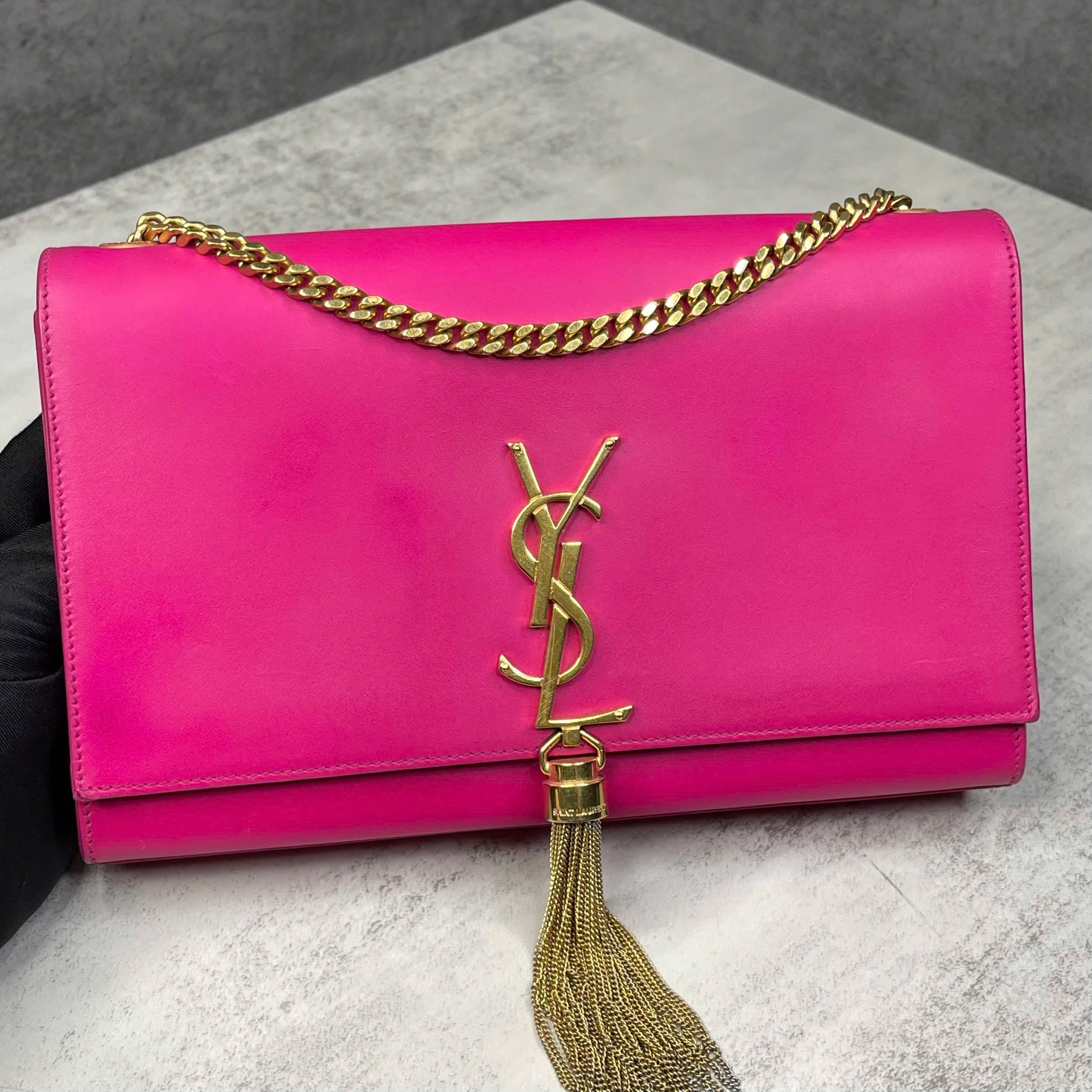 Saint Laurent YSL Kate Tassel Chain Bag – Pink