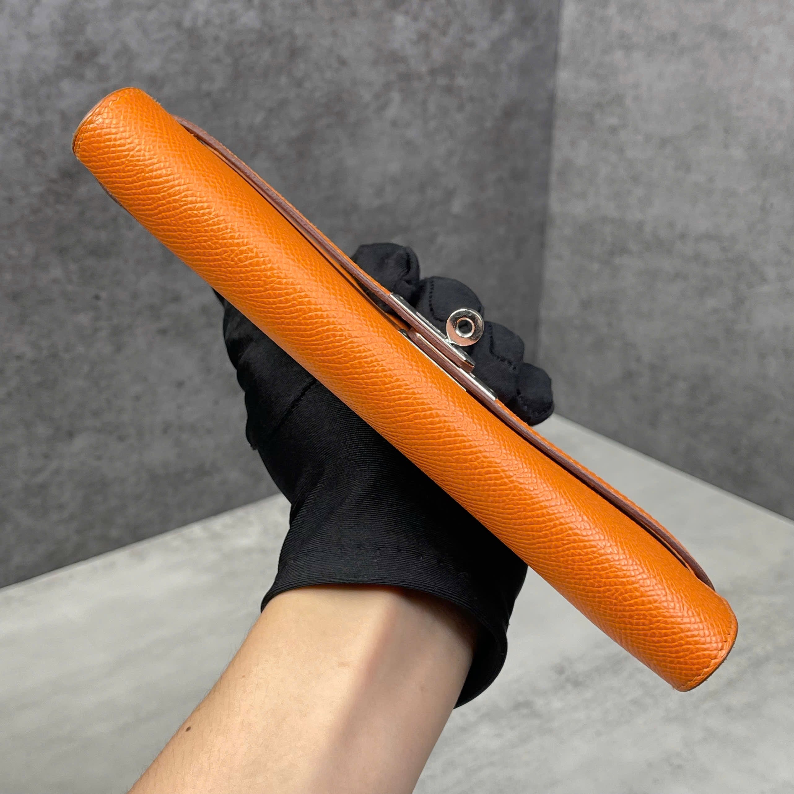 Hermès Kelly Long Wallet Epsom Stamp R màu Orange