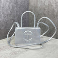Telfar Shopping Bag mini màu bạc