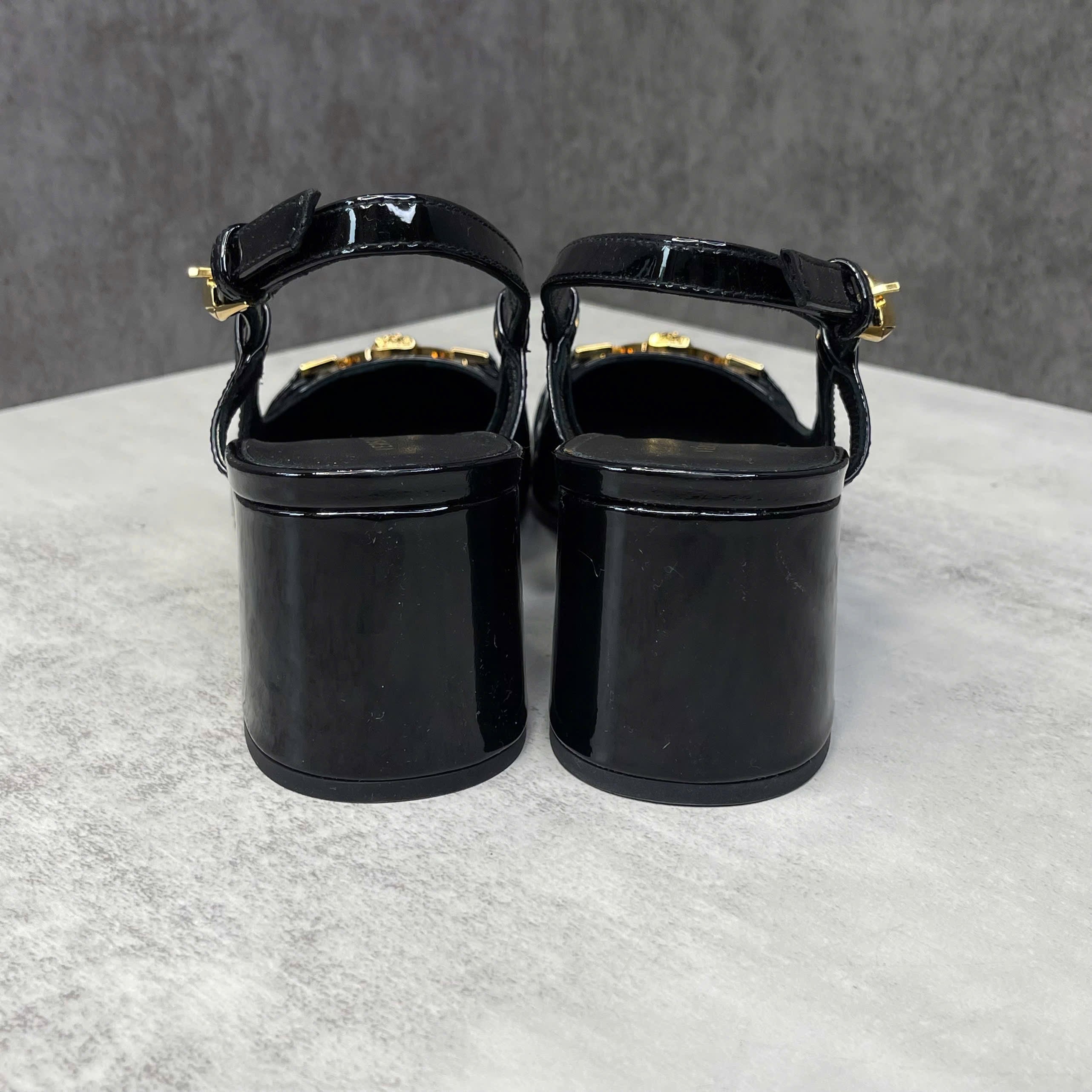 Giày cao gót Versace Medusa Slingback da bóng