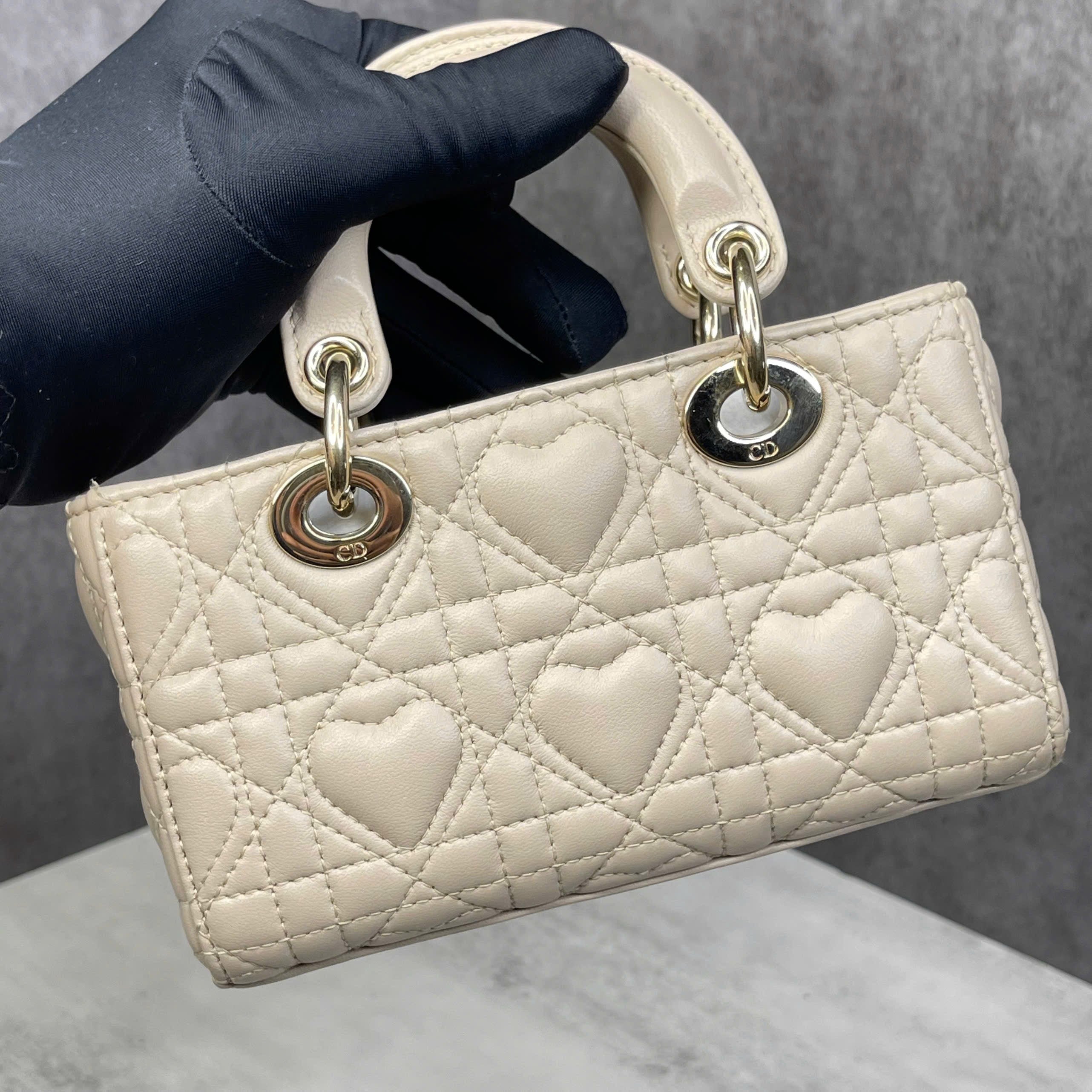 Dior Lady Dior Micro – Da cannage màu beige