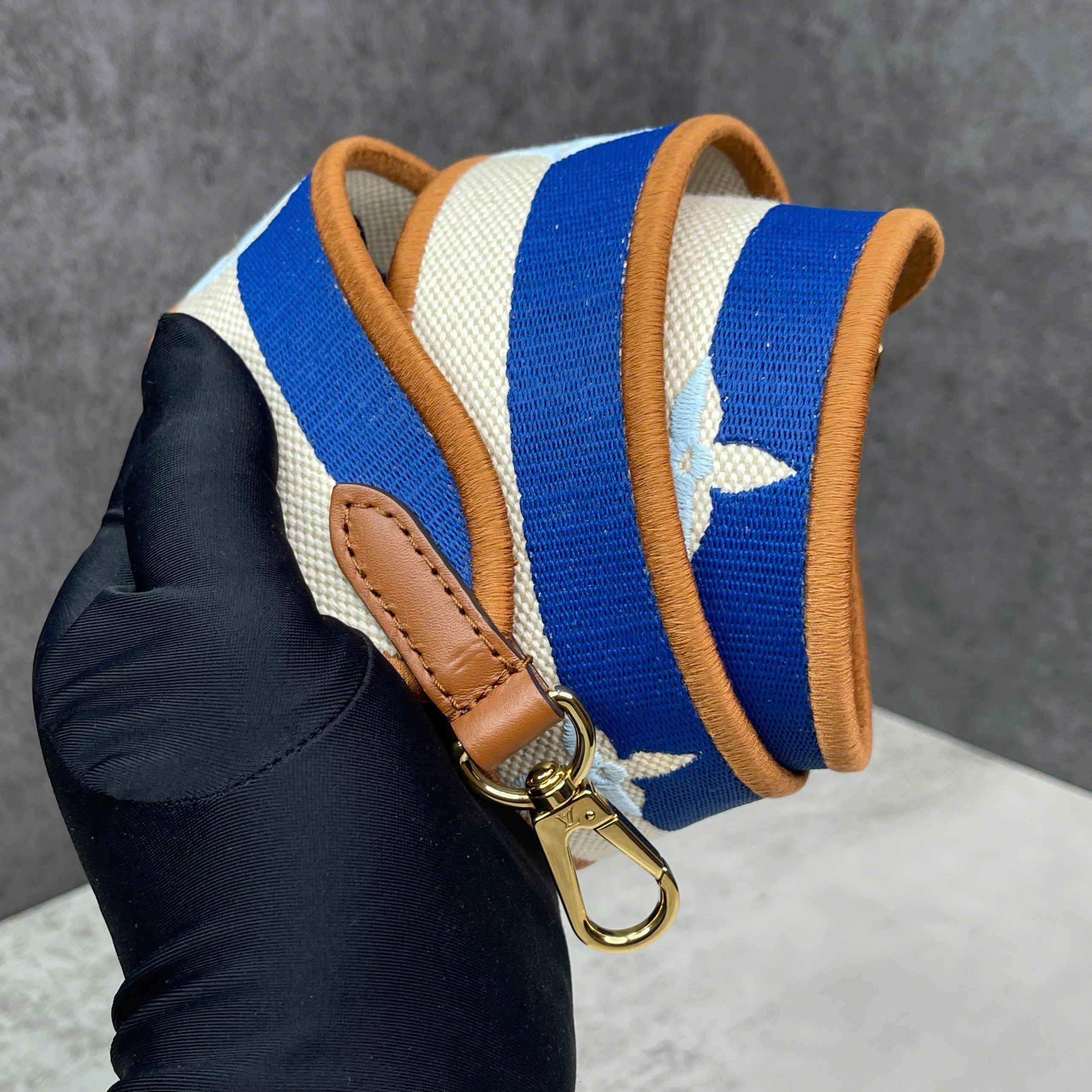 Louis Vuitton Twist canvas sọc xanh trắng