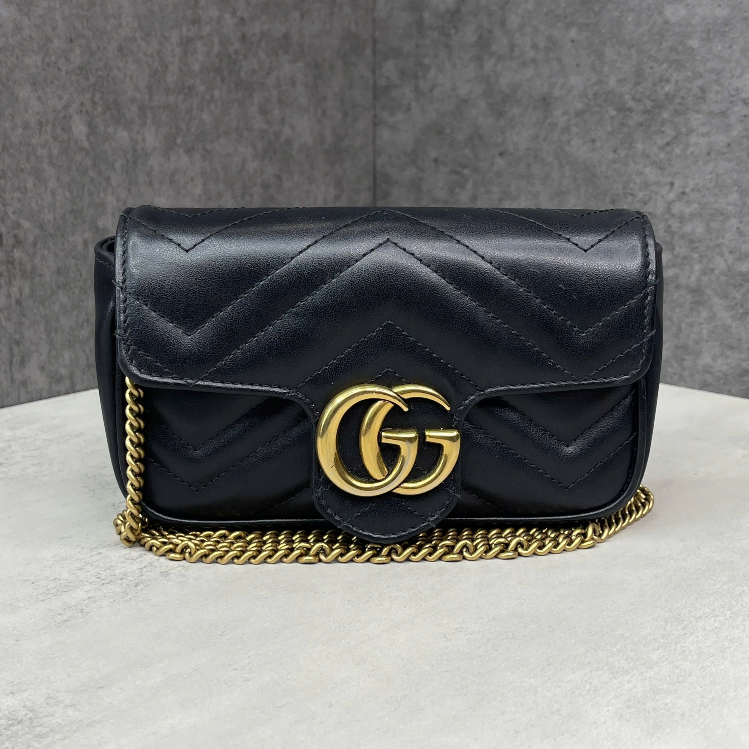 Gucci GG Marmont super mini màu đen