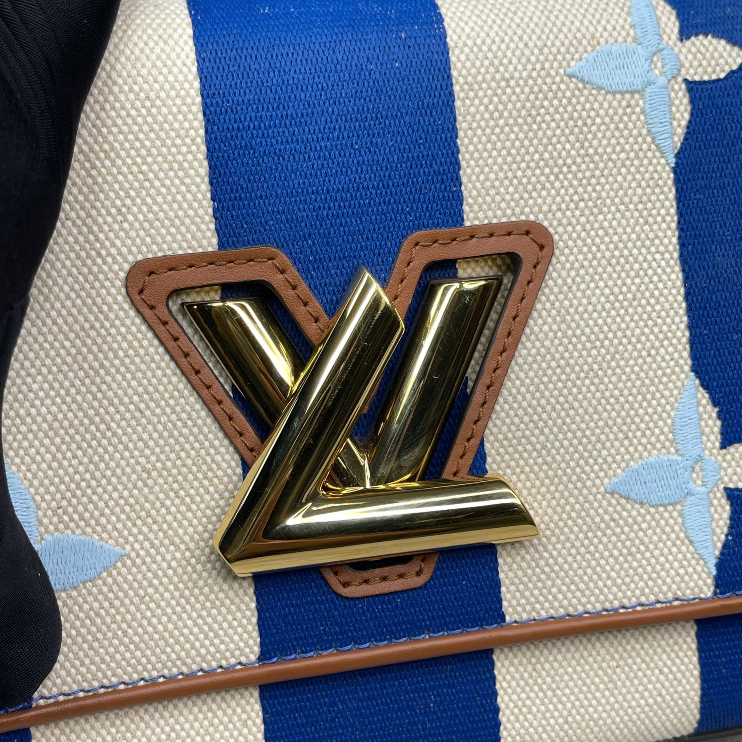 Louis Vuitton Twist canvas sọc xanh trắng