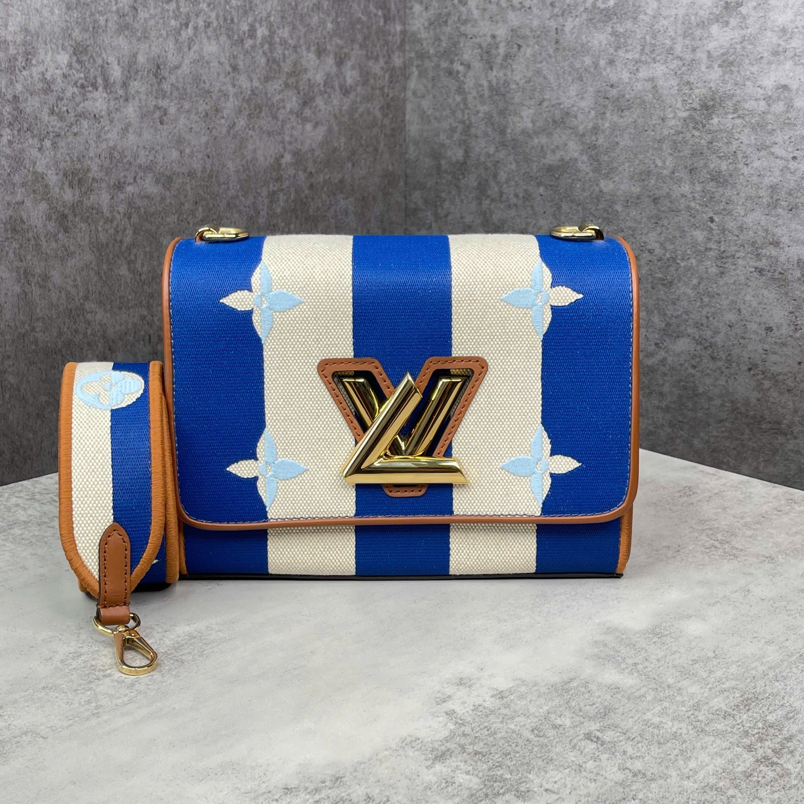 Louis Vuitton Twist canvas sọc xanh trắng