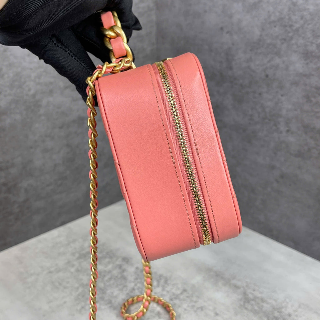 Chanel Vanity Case Quilted Coral