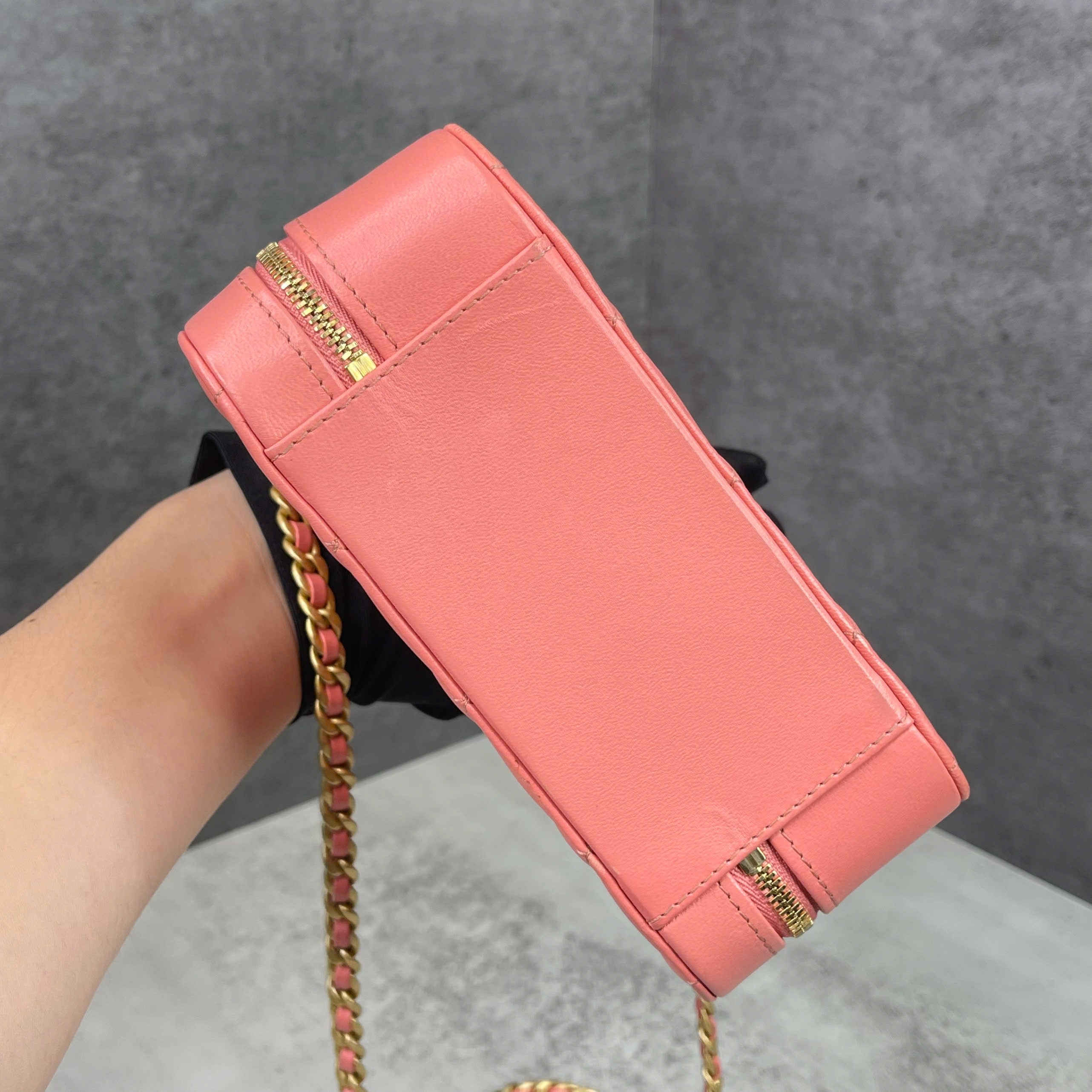 Chanel Vanity Case Quilted Coral