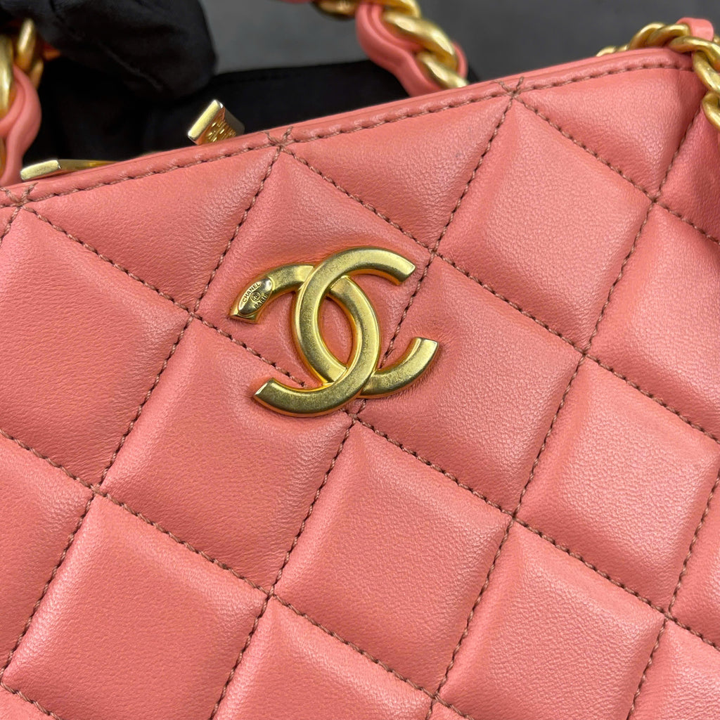Chanel Vanity Case Quilted Coral