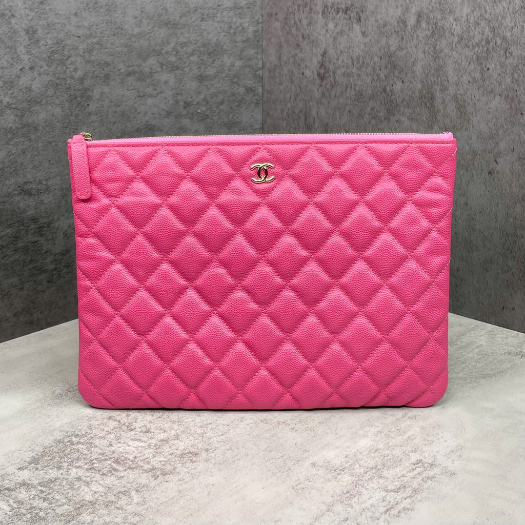 Clutch Chanel Classic Quilted O-Case Pink
