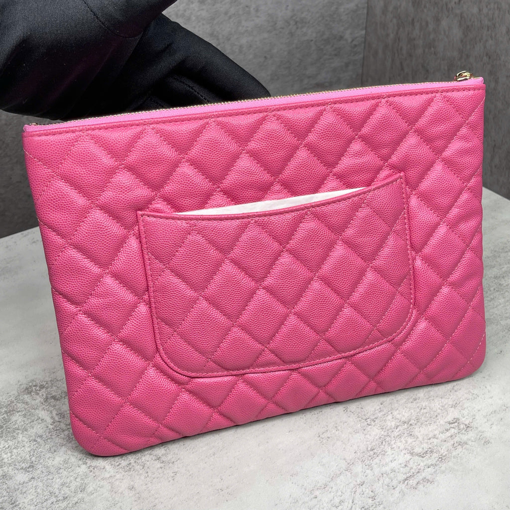 Clutch Chanel Classic Quilted O-Case Pink
