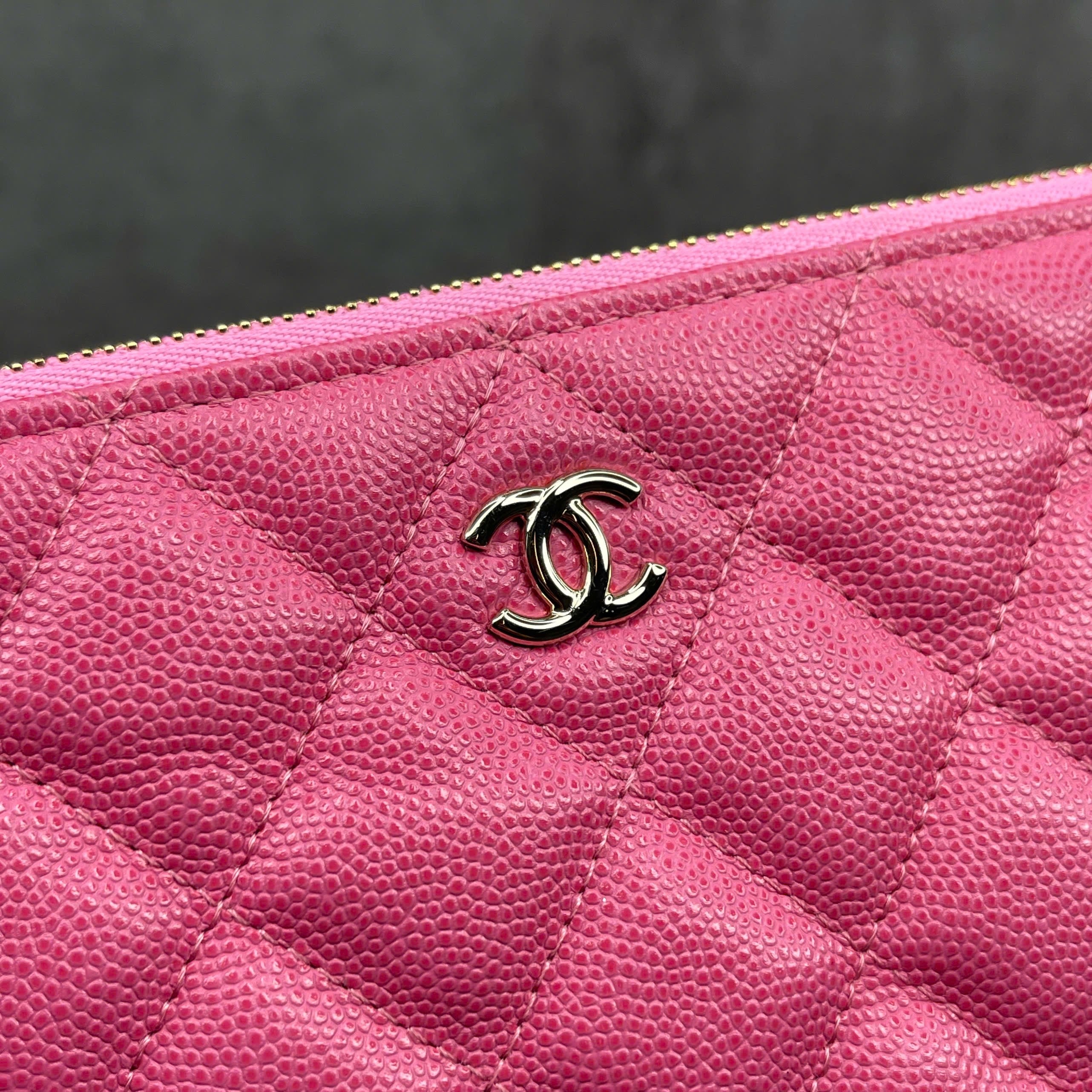 Clutch Chanel Classic Quilted O-Case Pink
