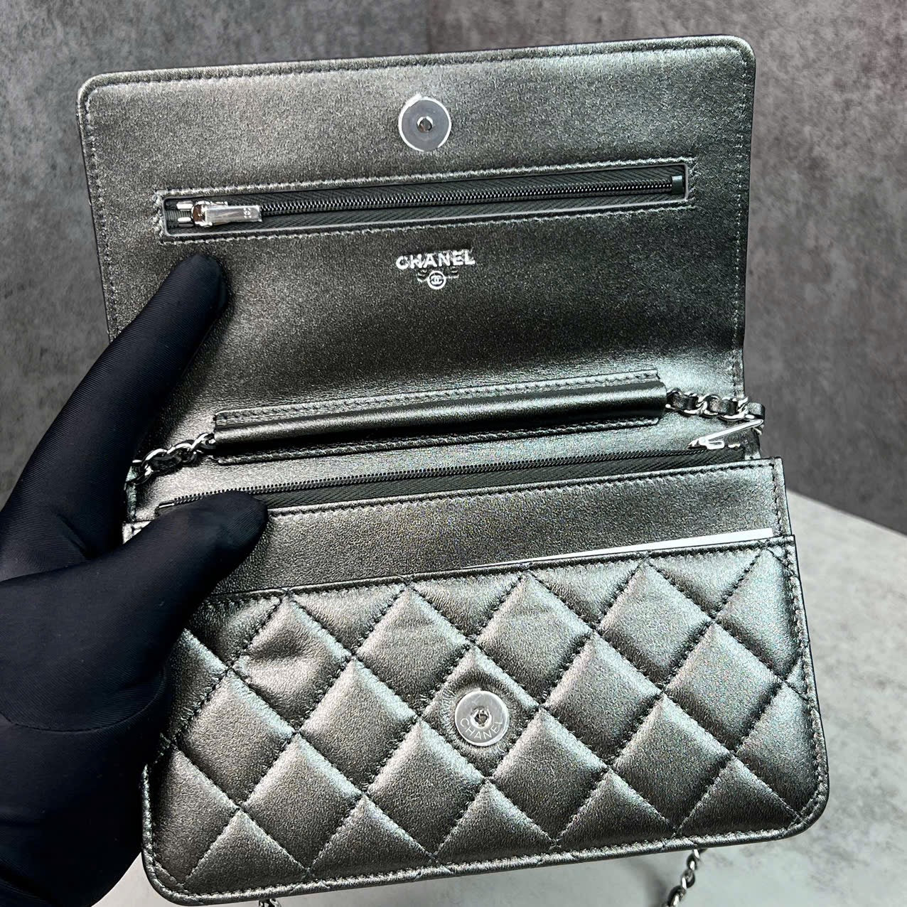 Chanel Wallet On Chain Metallic Code Chip