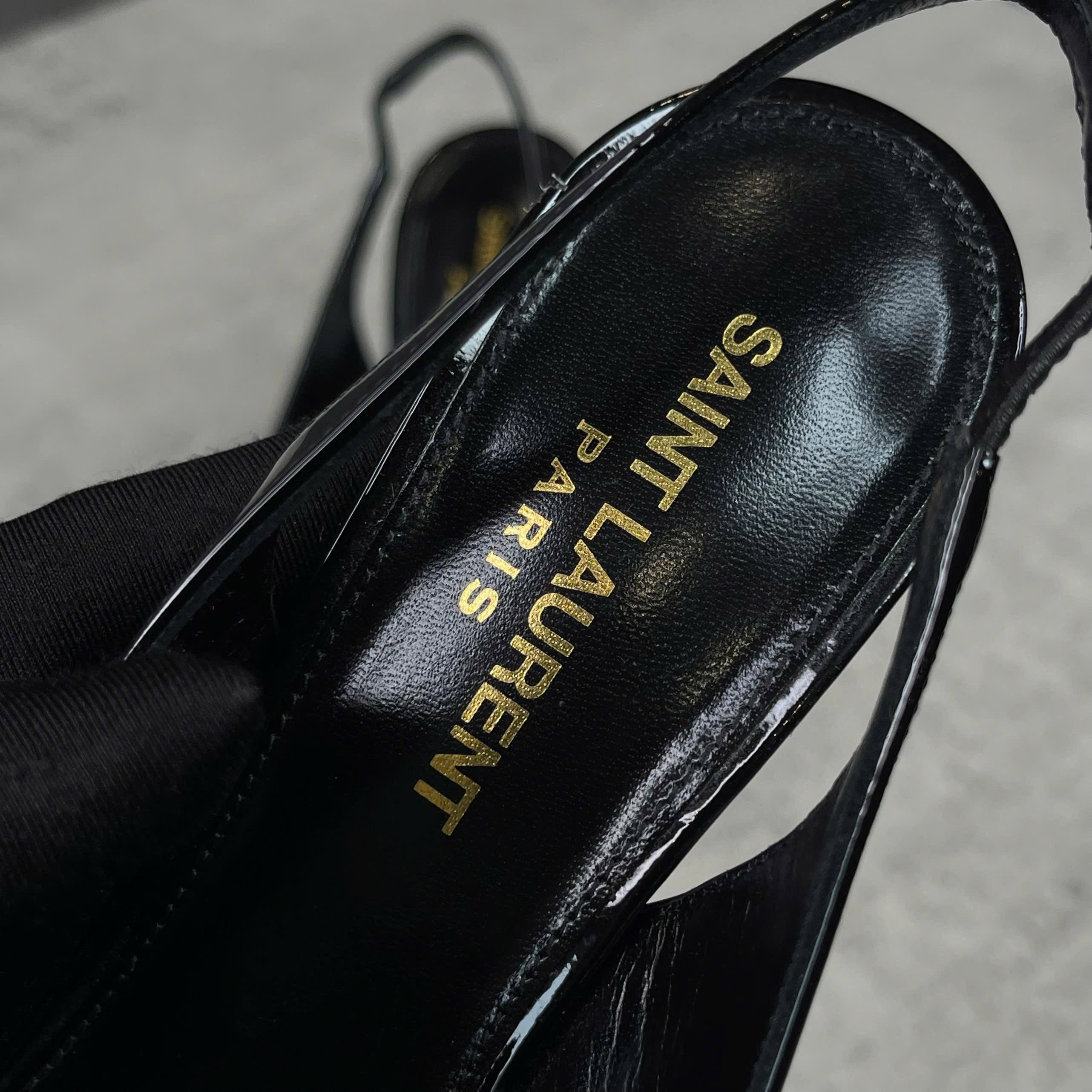 Giày cao gót Saint Laurent Opyum Slingback Patent Leather size 35
