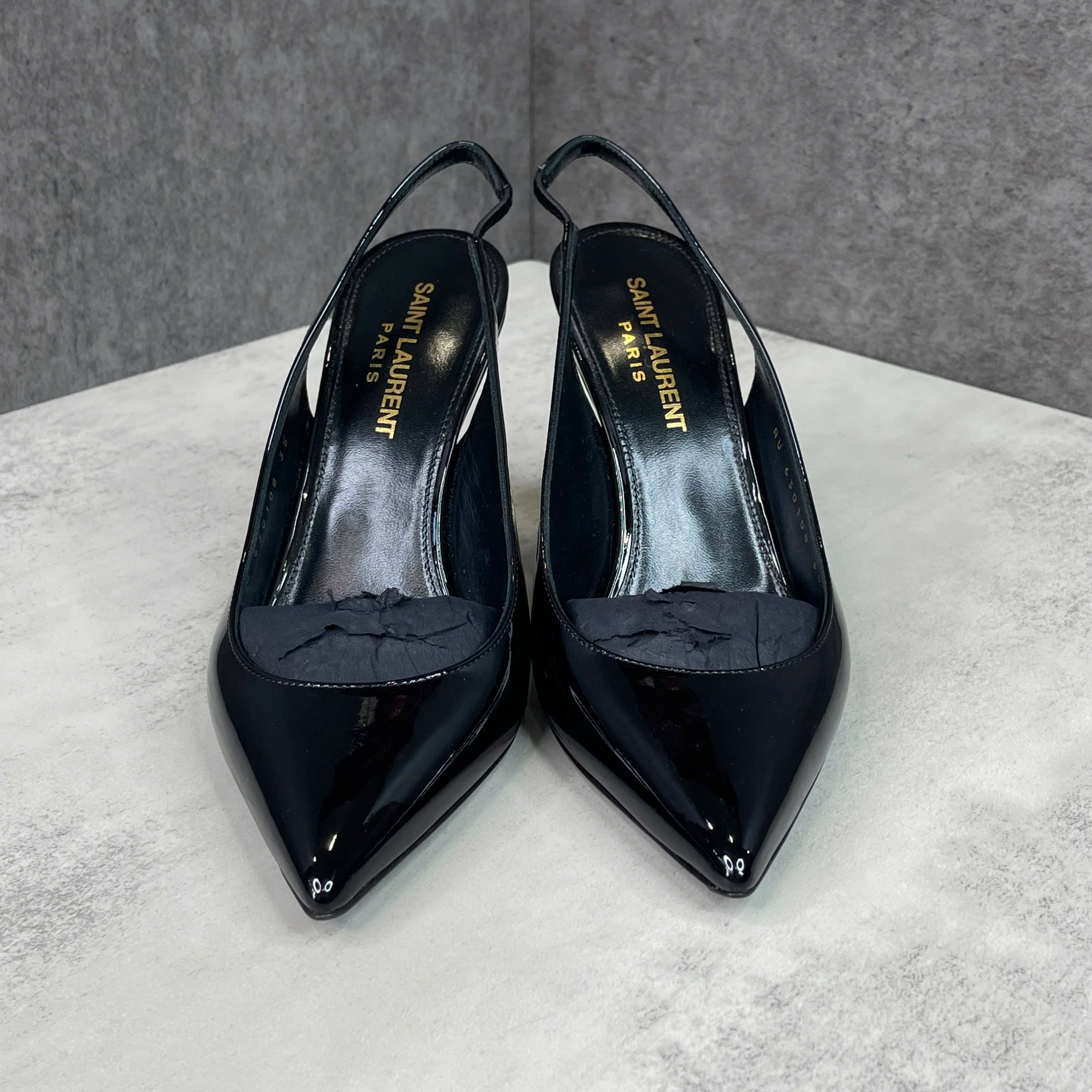 Giày cao gót Saint Laurent Opyum Slingback Patent Leather size 35