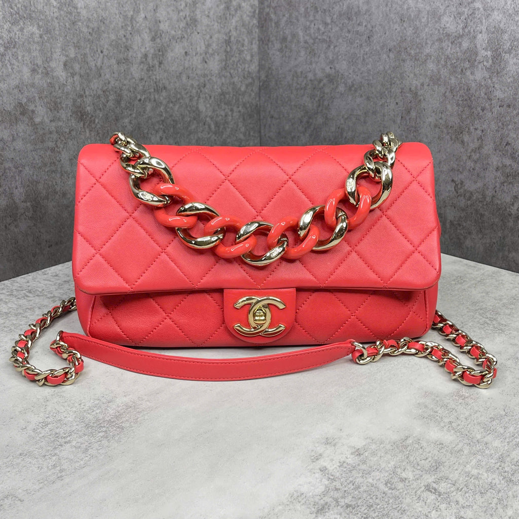 Chanel 19 Flap đỏ coral size Small