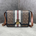 Burberry TB Monogram Stripe Shoulder Bag Màu Brown
