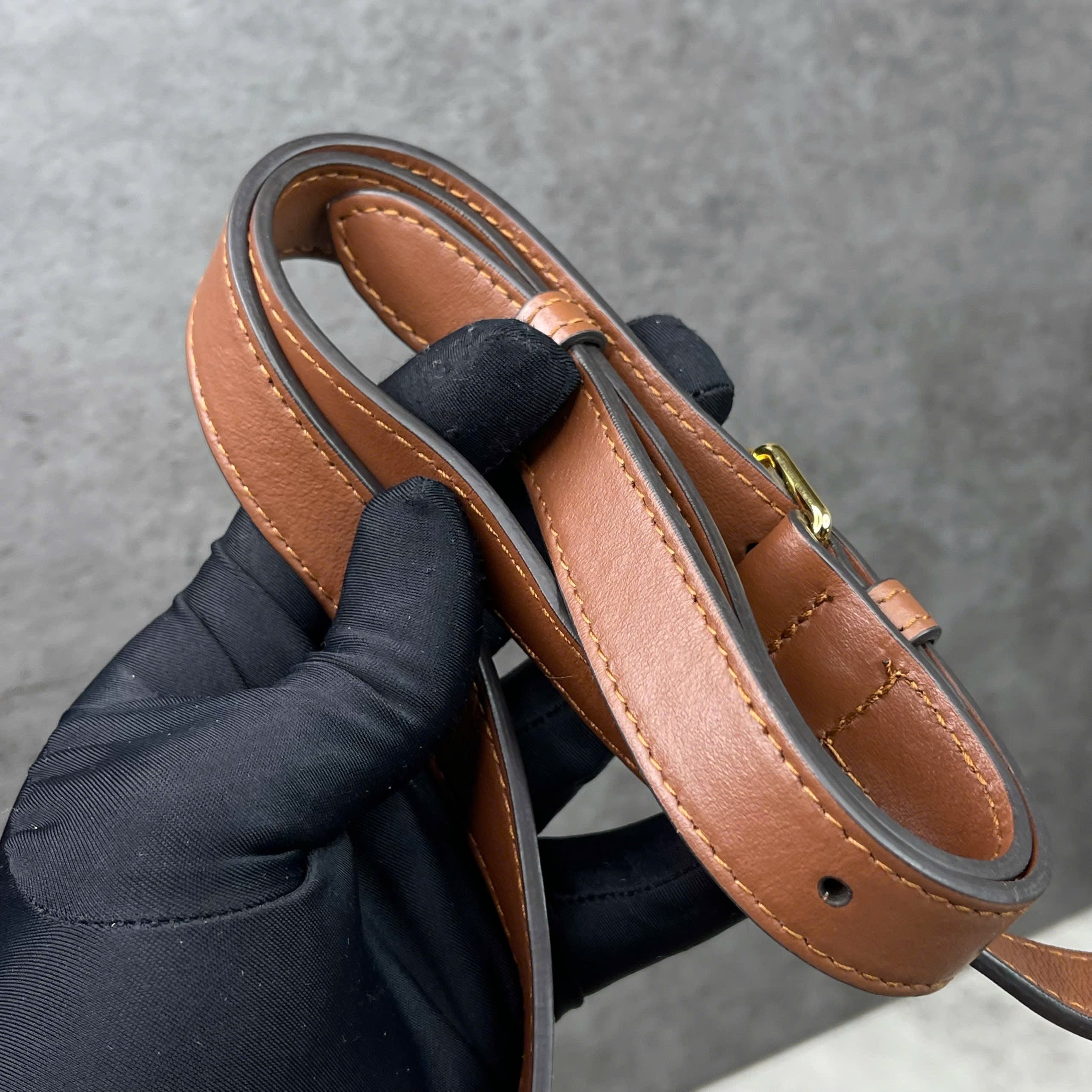 Burberry TB Monogram Stripe Shoulder Bag Màu Brown