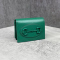 Ví ngắn gập Gucci Horsebit 1955 Màu Xanh Lá