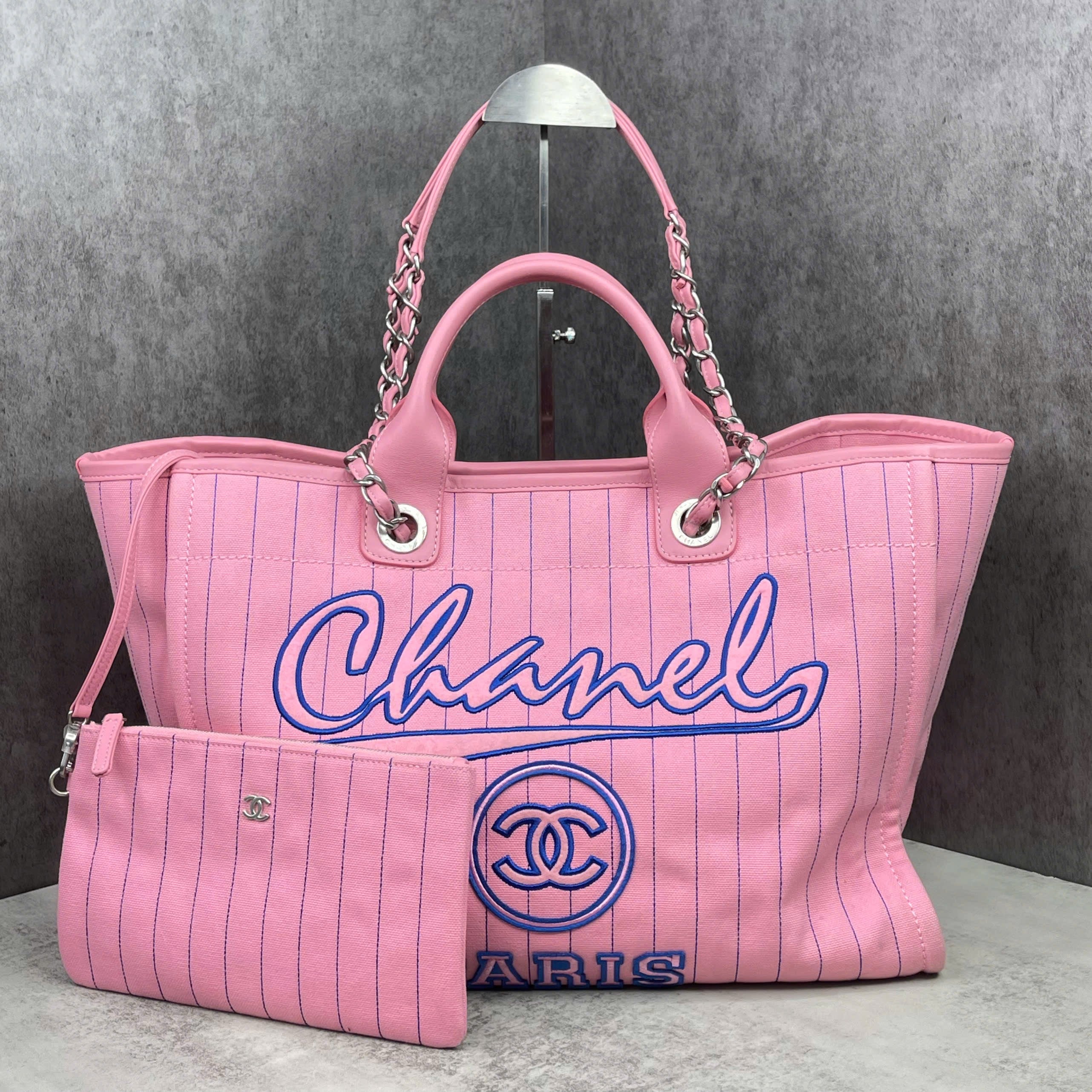 Chanel Deauville Tote Canvas Màu Hồng – Size Large