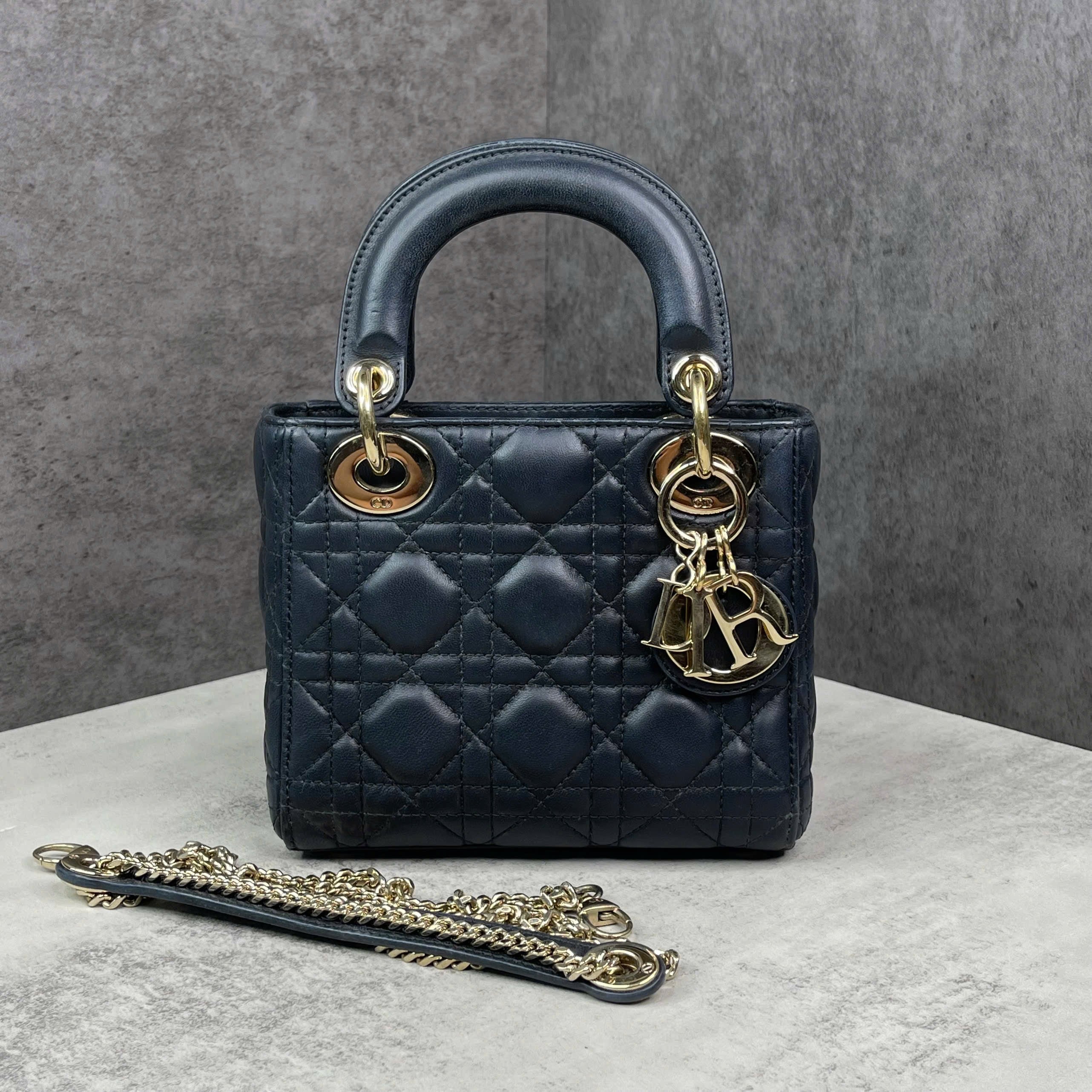 Christian Dior Lady Dior Navy Small