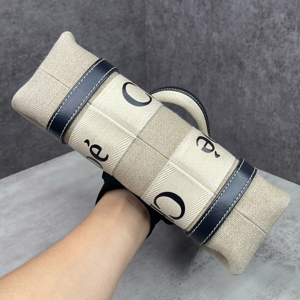 Chloé Woody Tote canvas màu be
