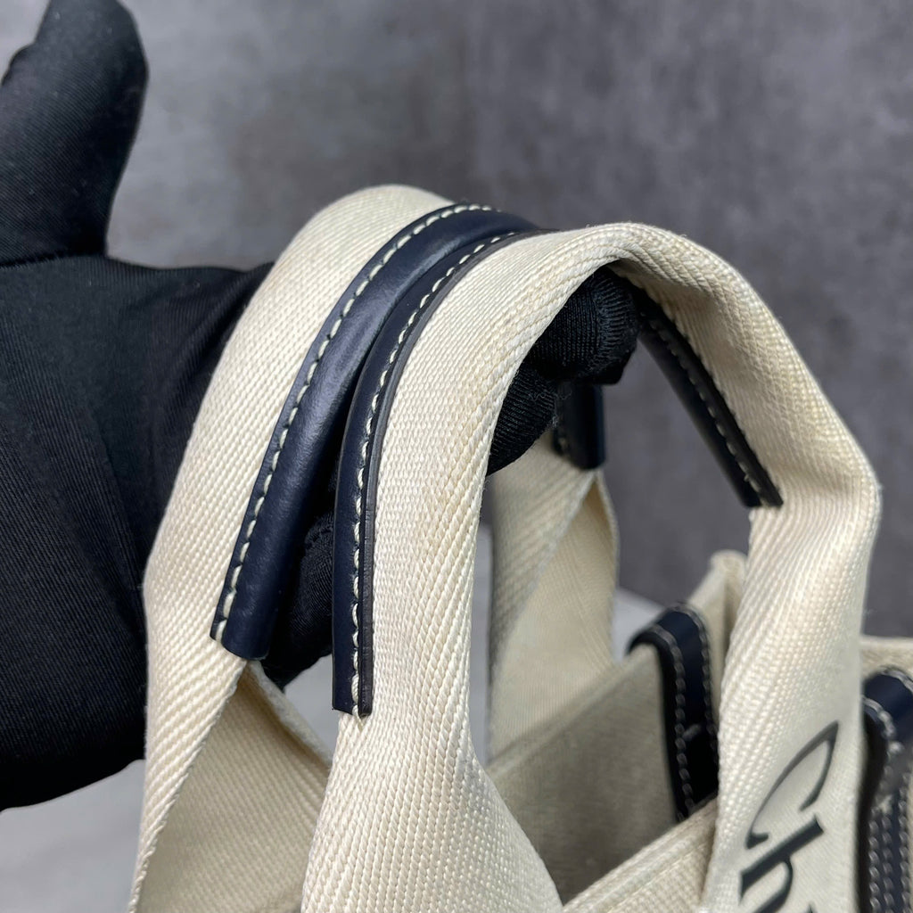 Chloé Woody Tote canvas màu be