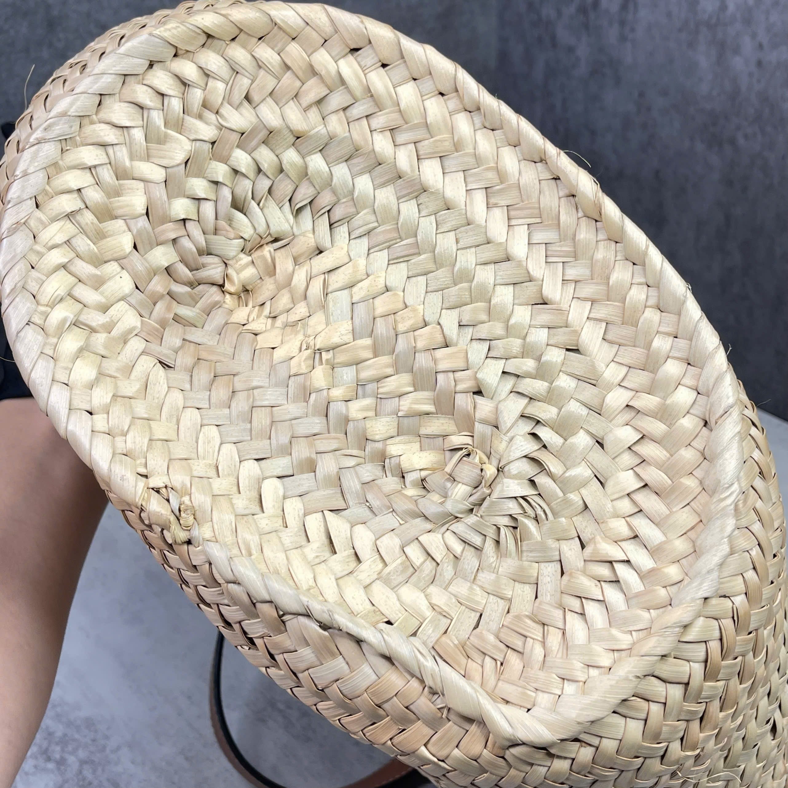 Loewe Basket Bag raffia phối da nâu Size M