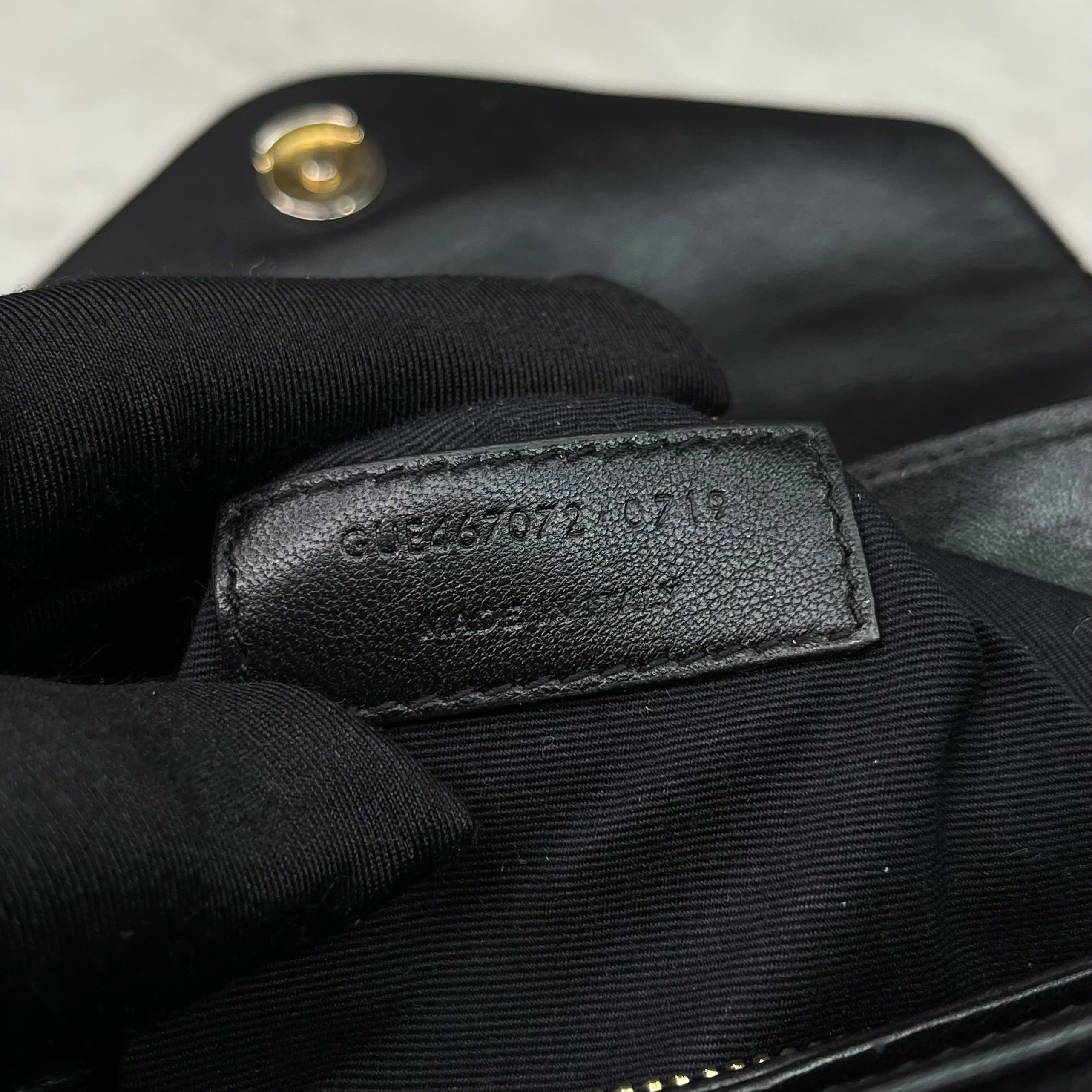 Saint Laurent Envelope Velvet Shoulder Bag Black