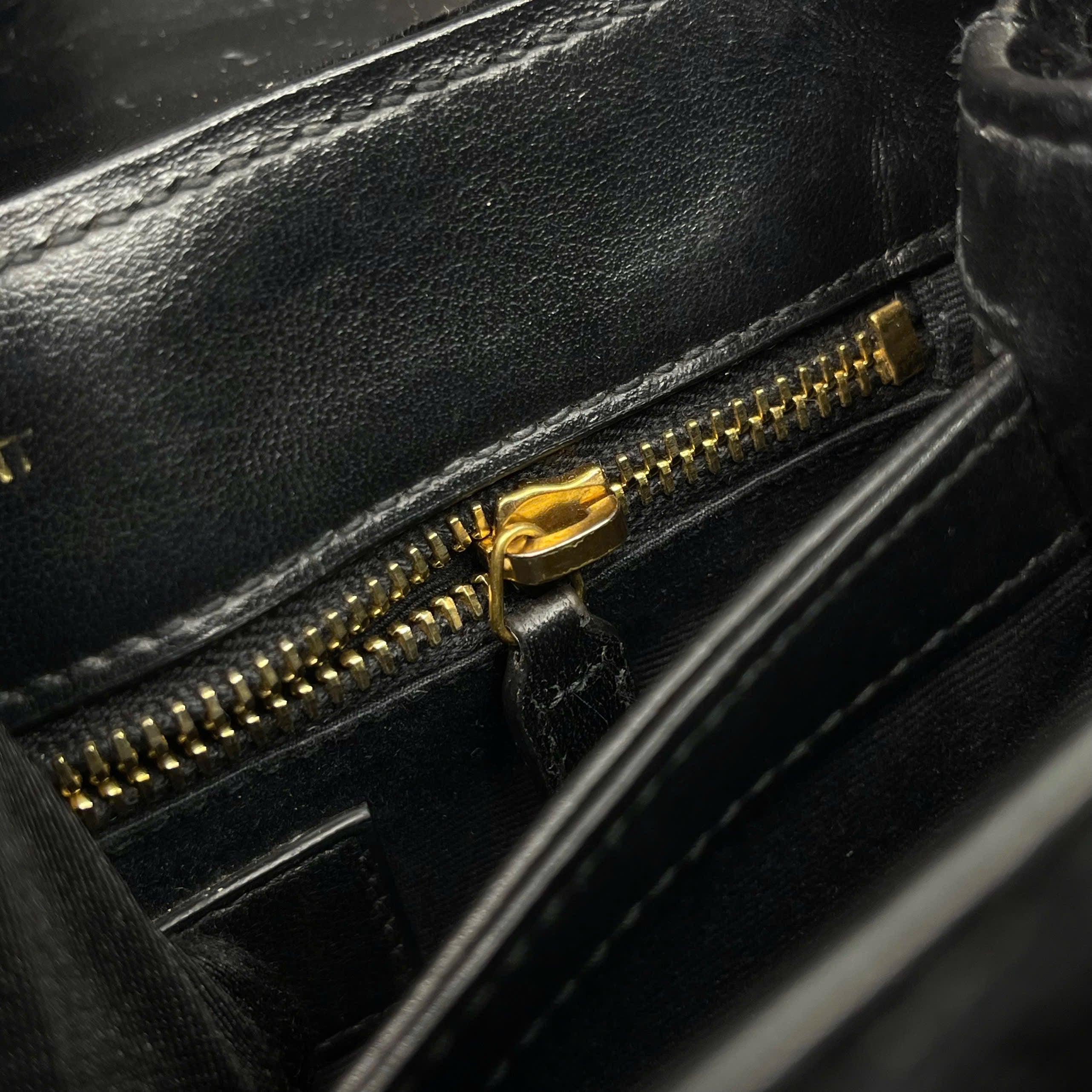 Saint Laurent Envelope Velvet Shoulder Bag Black