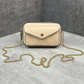 Gucci GG Embossed Chain Shoulder Bag da màu kem