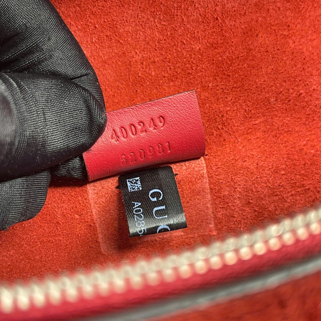 Gucci Dionysus GG Supreme Small phối da đỏ