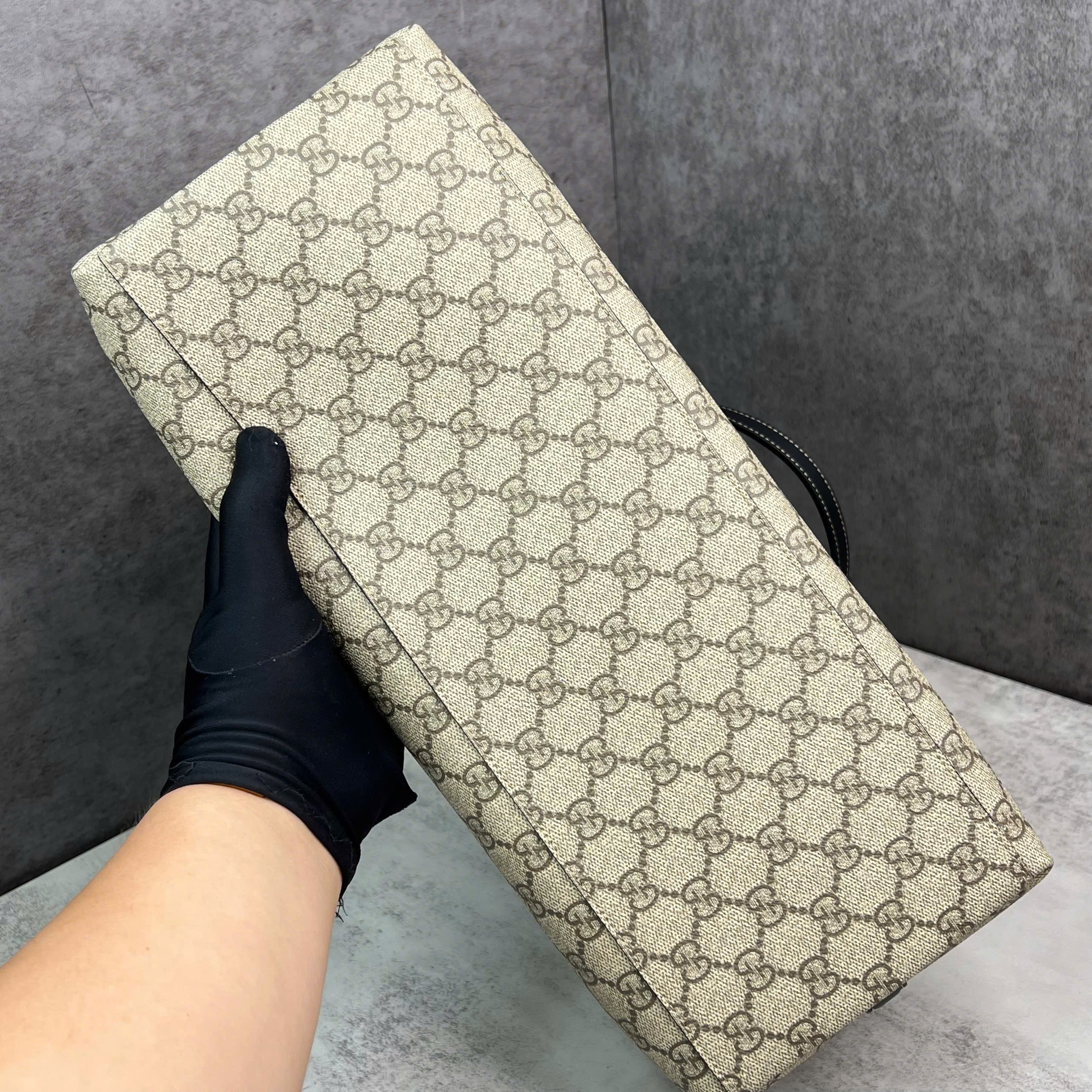 Gucci Ophidia GG Supreme Tote Medium phối Web xanh đỏ