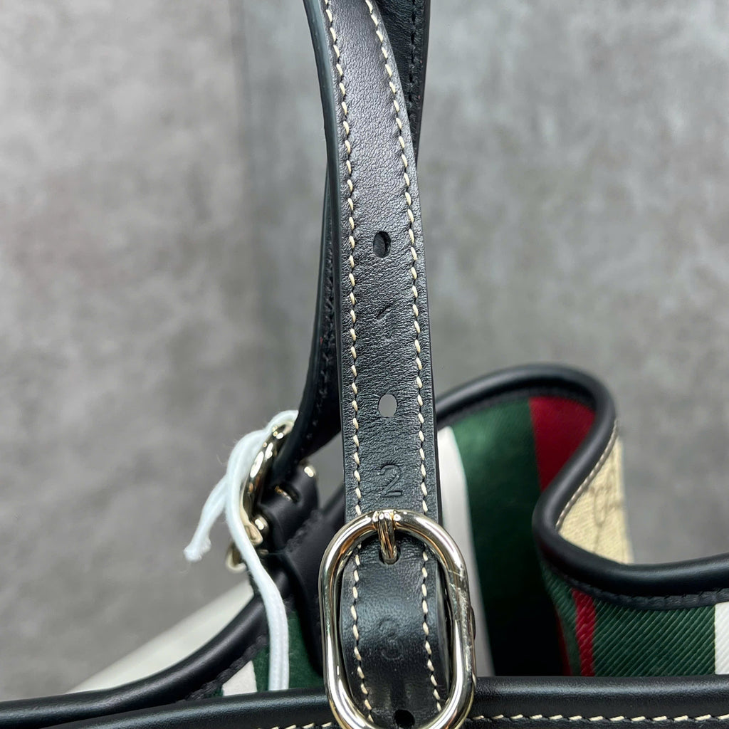 Gucci Ophidia GG Supreme Tote Medium phối Web xanh đỏ