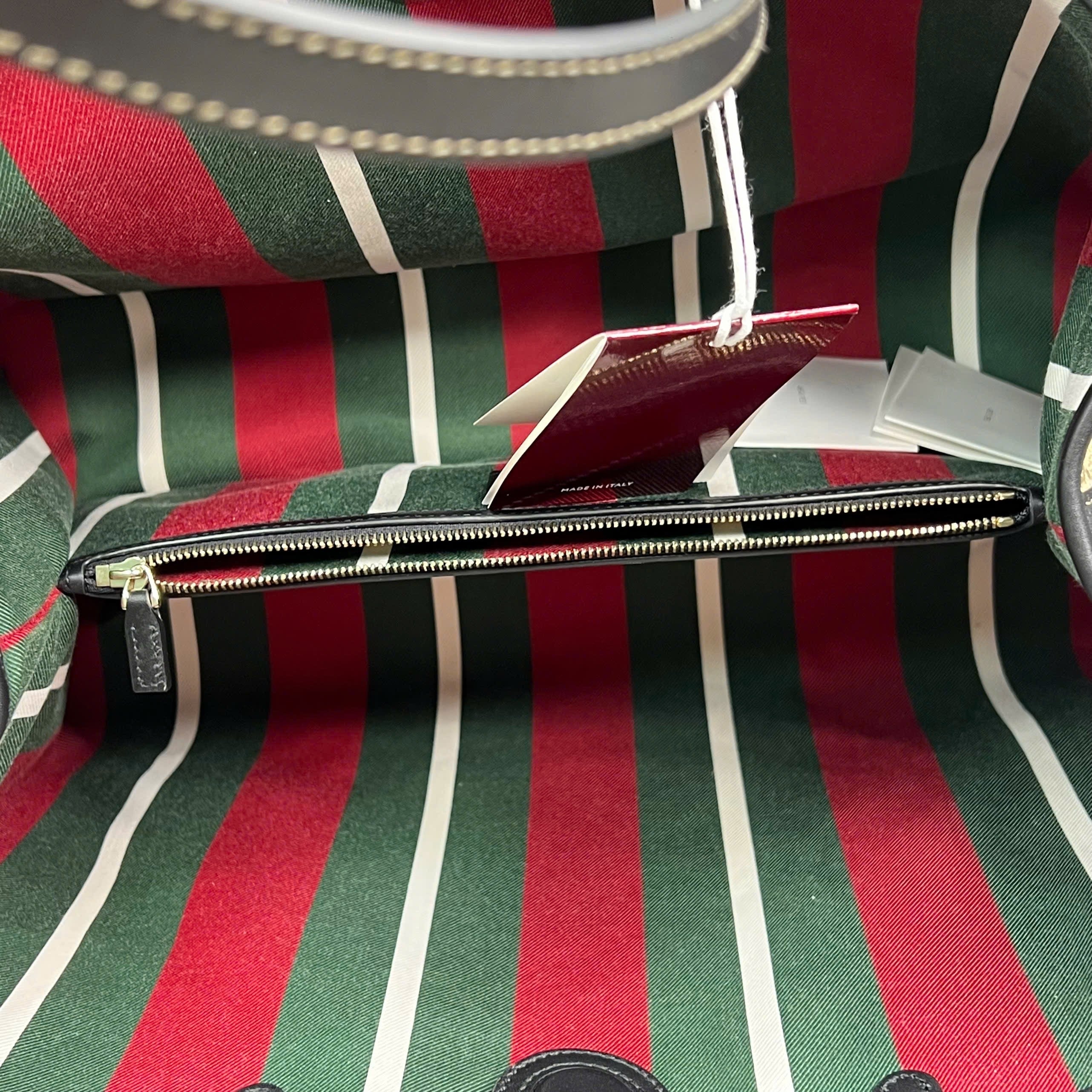 Gucci Ophidia GG Supreme Tote Medium phối Web xanh đỏ