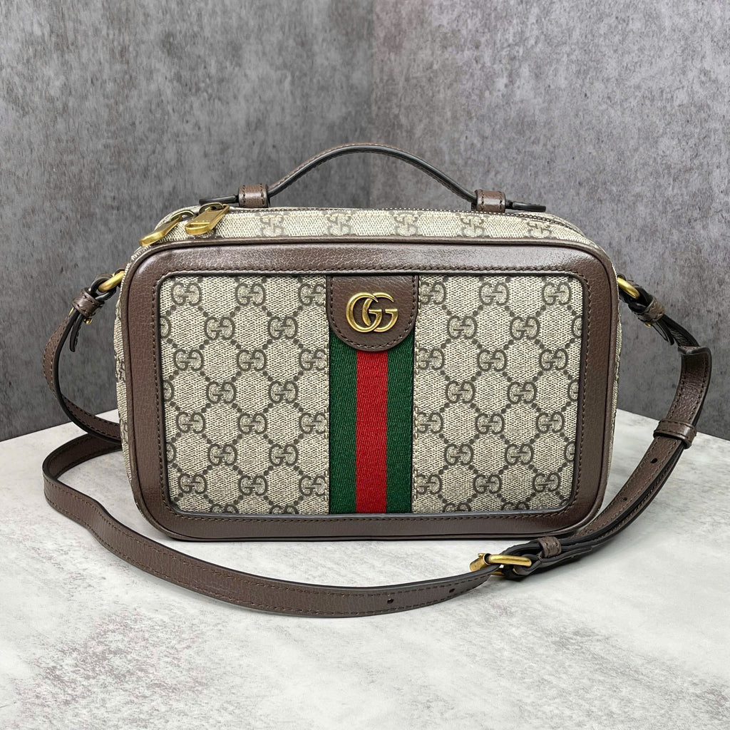 Gucci Ophidia GG Supreme túi đeo chéo phối sọc Web